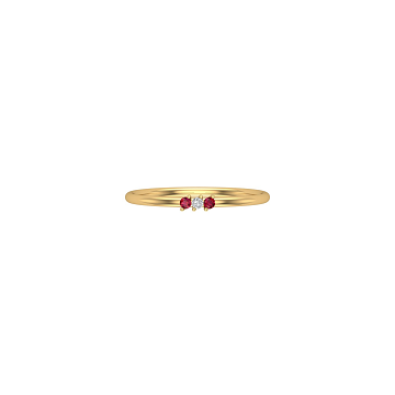 Ruby and Diamond Thin Stacking Ring