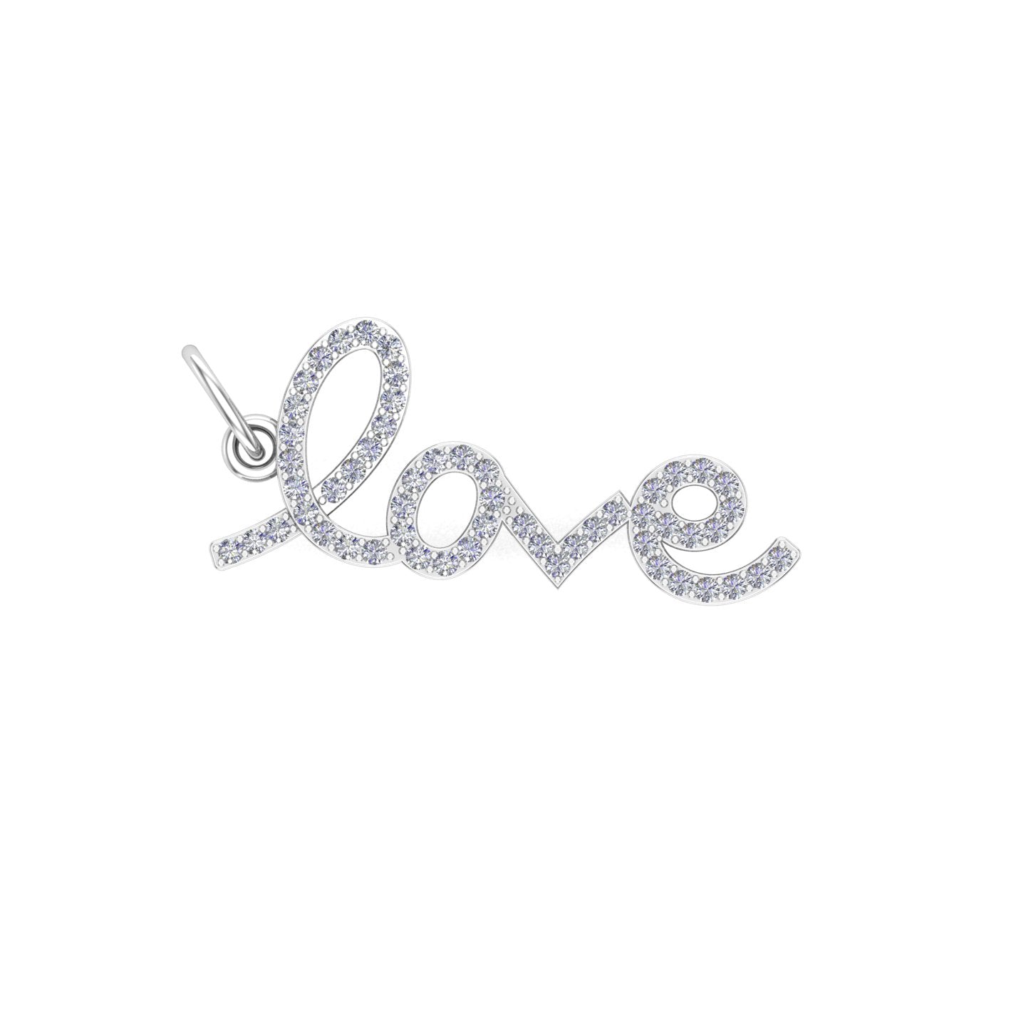 Solid Gold Diamond Love Charm