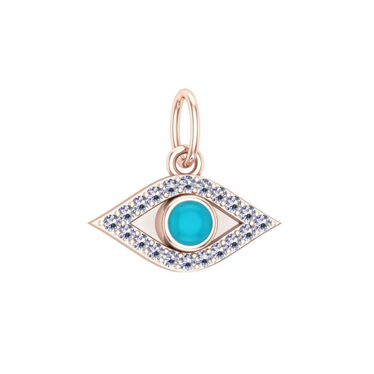 Solid Gold Evil Eye Charm