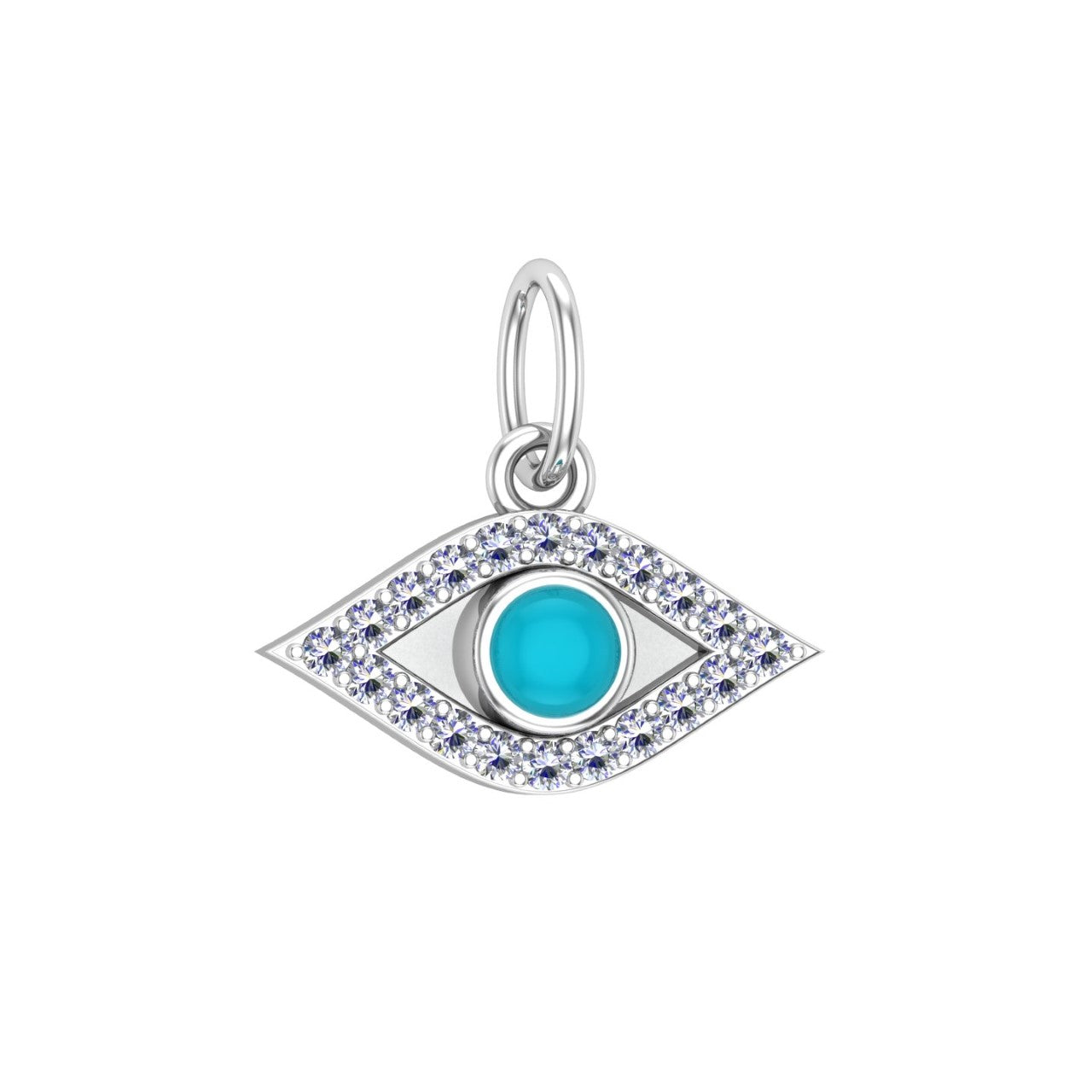 Solid Gold Evil Eye Charm